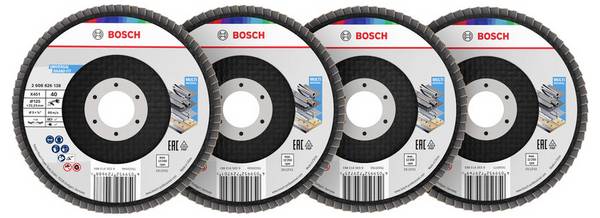 Bosch Accessories 2608626162 disco a lamelle Diametro 125 mm Dimensione dei grani=40, 60, 80, 120 1 KIT