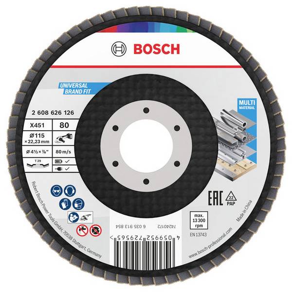 Bosch Accessories 2608626178 disco a lamelle Diametro 125 mm Dimensione dei grani=120 15 pz.