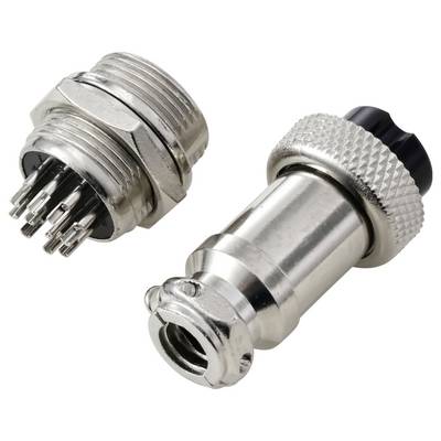 Immagine di due connettori elettrici metallici, uno con multiple spine e l'altro con un corpo zigrinato, posizionati uno accanto all'altro.