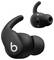 Cuffie wireless nere 'Beats Fit Pro' che mostrano i pezzi sinistro e destro con il logo distintivo 'b', progettate per un adattamento sicuro.