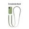Cellulare con custodia verde e lunga tracolla. Testo 'Crossbody Band' sopra. Ideale per il trasporto a mani libere del dispositivo.