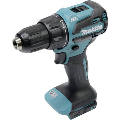 Un trapano elettrico senza fili con un design turchese e nero, che presenta il logo del marchio Makita, idoneo per vari compiti di foratura.