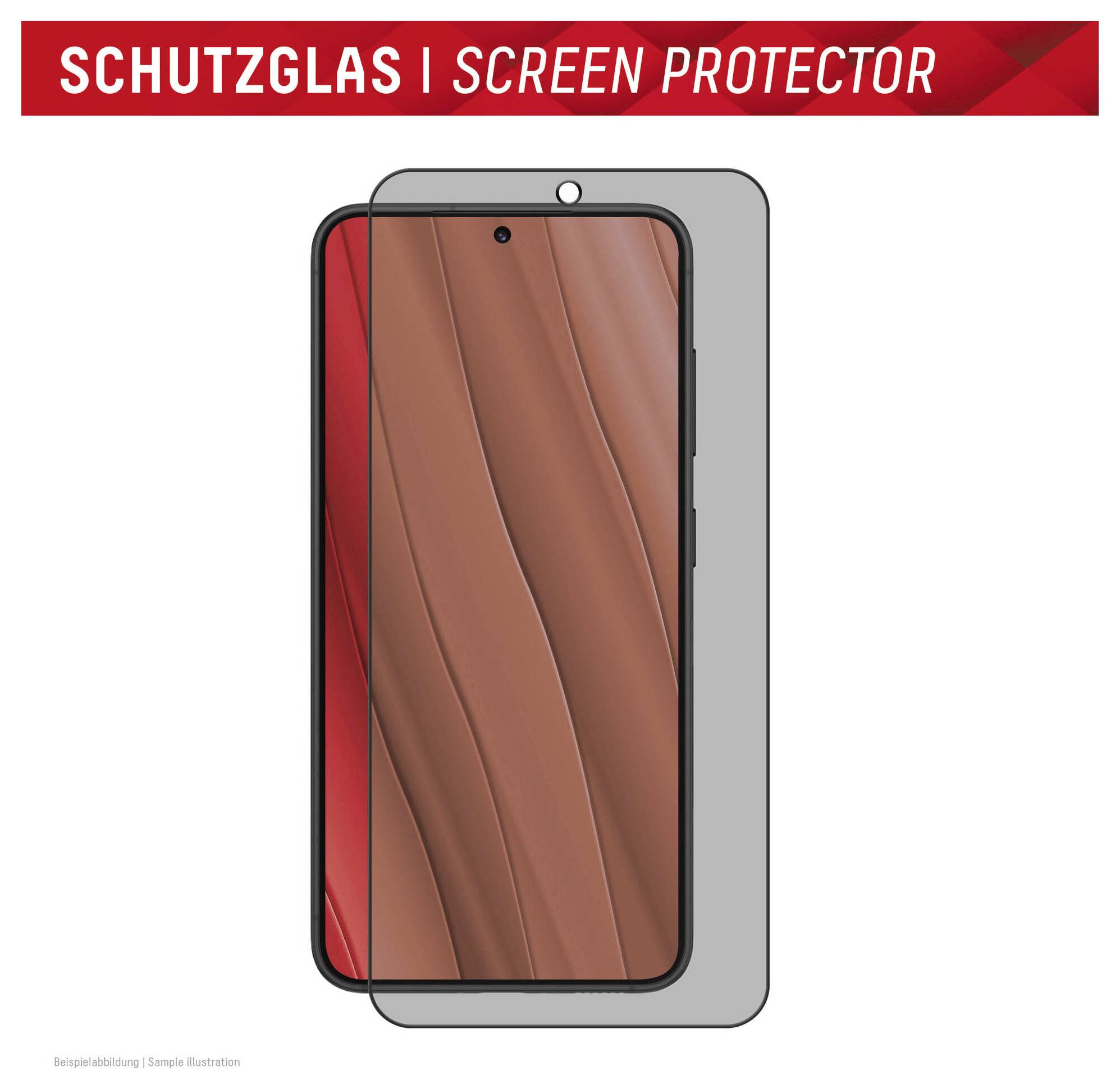 'Vetro Protettivo | Protezione Schermo' con un'illustrazione di uno smartphone coperto da una protezione schermo trasparente, che enfatizza la protezione.
