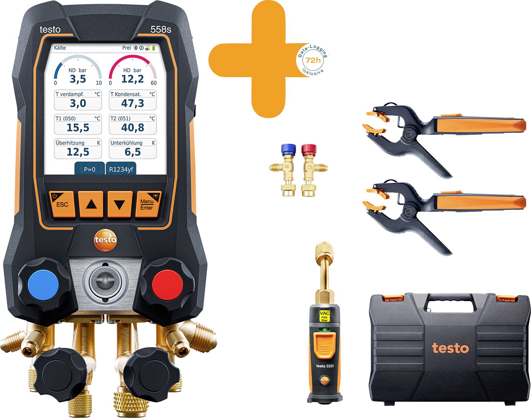 Kit di aspirazione intelligente testo 0564 2558 Pressione, Temperatura con funzione datalogger-0