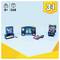 Set Lego per età 8+ con tre costruzioni: una console per videogiochi retrò, una tastiera con pad musicali e una mini macchina arcade.