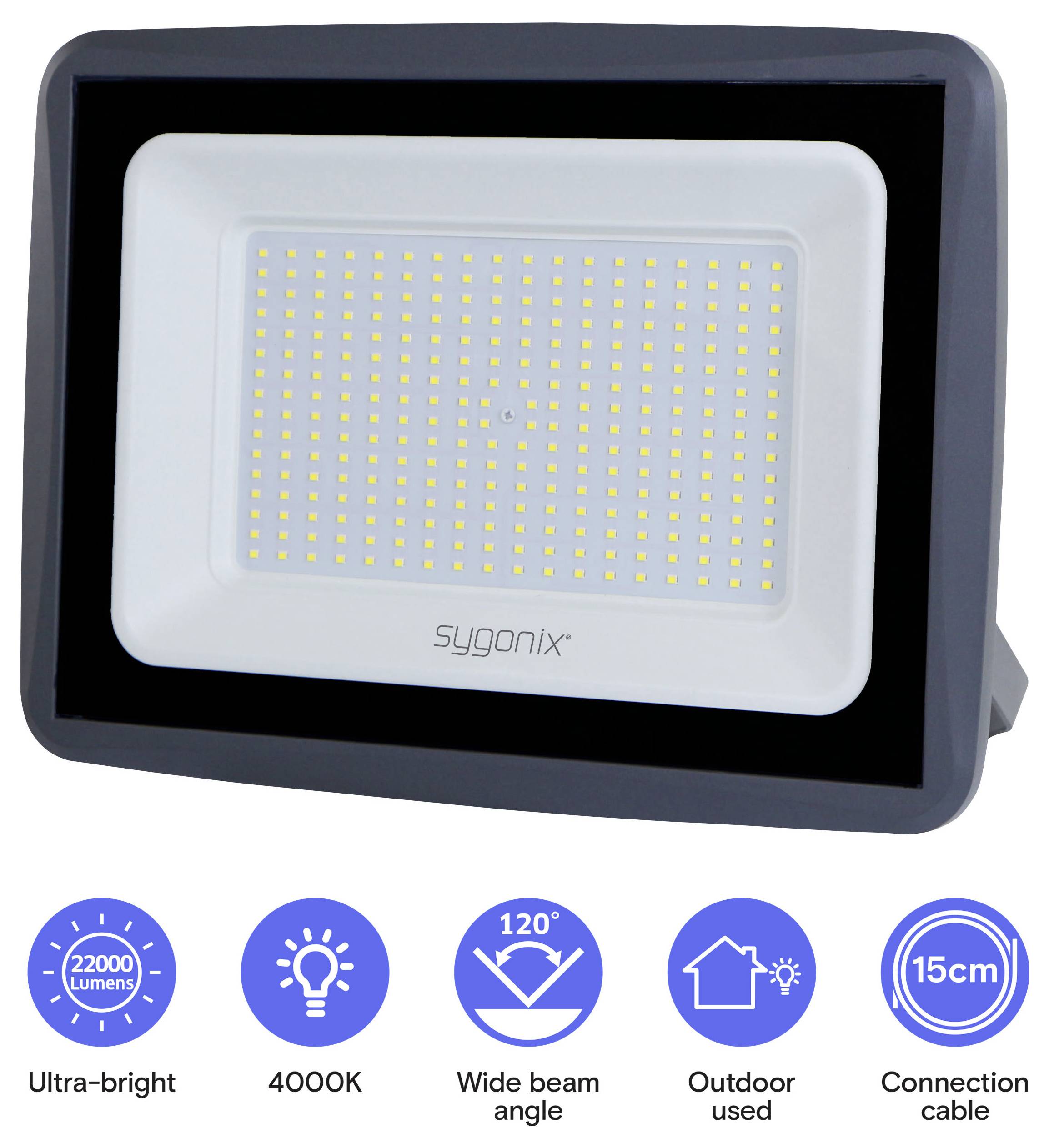Sygonix SY-7062196 Faretto a LED per esterni ERP: E (A - G) 200 W Colore luce: Bianco neutro-5