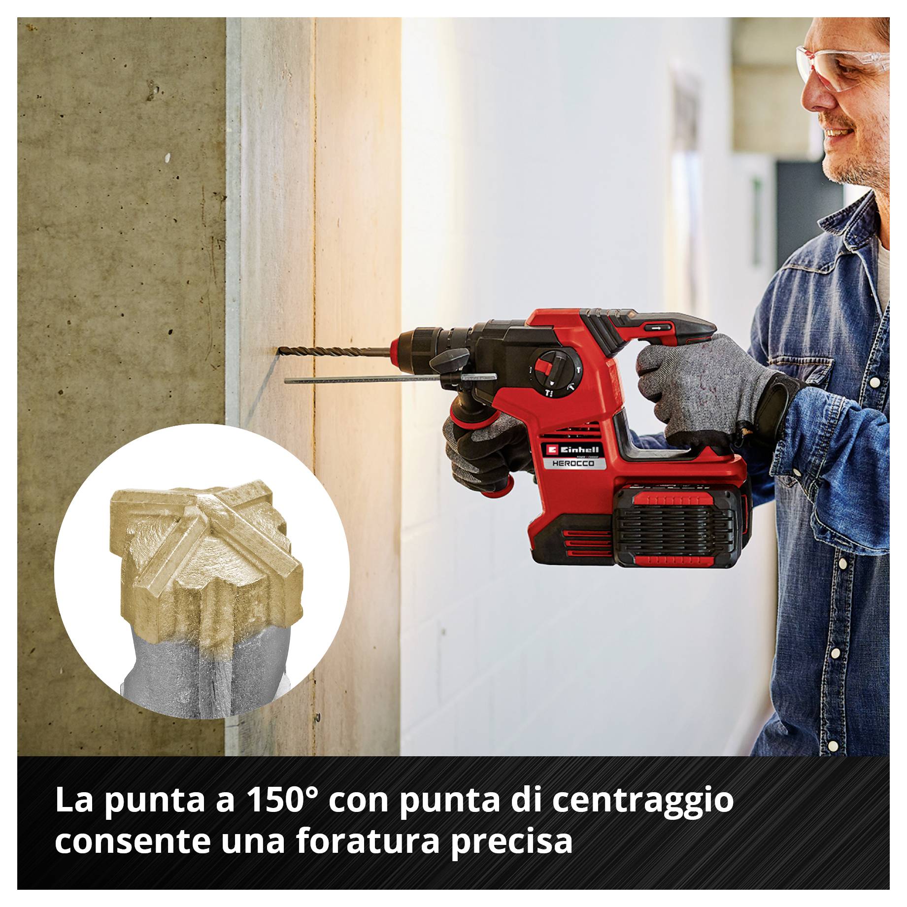 Einhell 265505 Acciaio 40CR Kit punte per calcestruzzo 5 parti 5 mm, 6 mm, 8 mm, 10 mm SDS-Plus 1 KIT-3