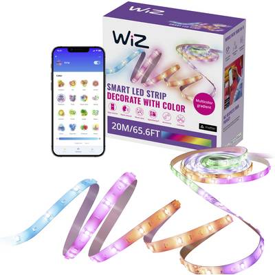Strisce LED intelligenti con un'app per la personalizzazione dei colori su smartphone, che offrono illuminazione multicolore vibrante e opzioni di sfumature.