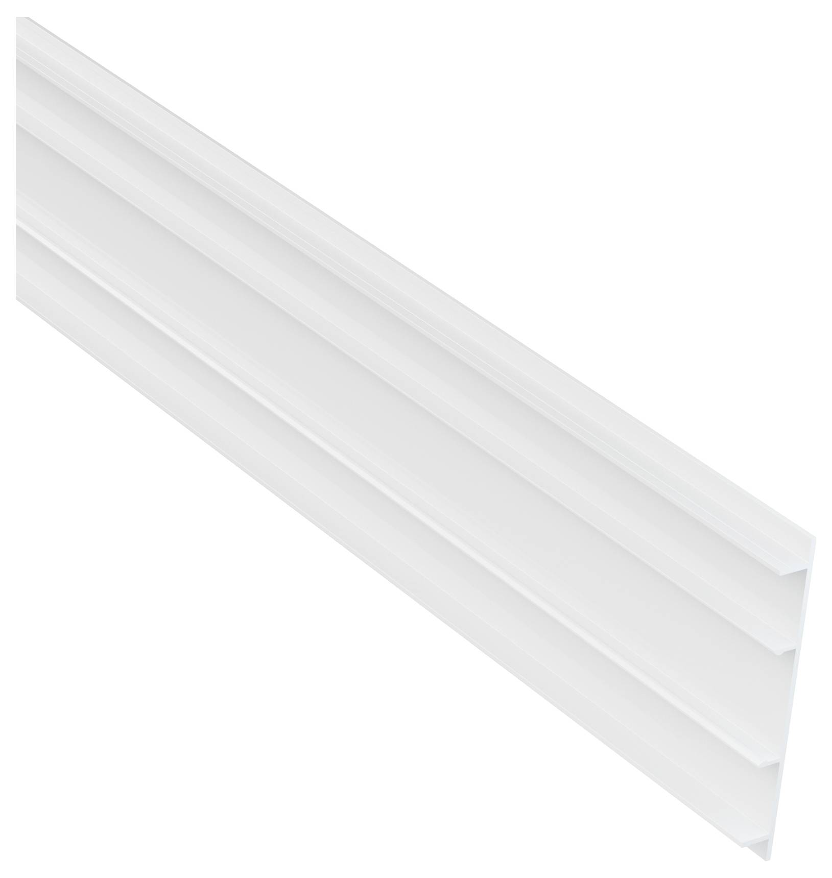 Un apparecchio di illuminazione a binario incassato di colore bianco con conduttori in rame esposti, progettato per l'installazione a soffitto negli spazi interni.
