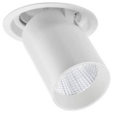 Faretto da incasso a soffitto bianco orientato verso il basso