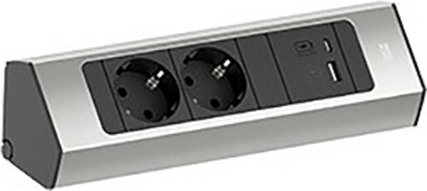 Bachmann 932.002 Multipresa  Argento Schuko 1 pz.