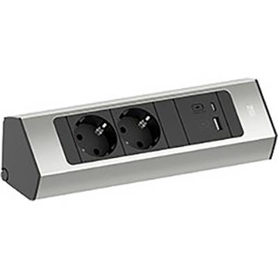 Bachmann 932.002 Multipresa Argento Schuko 1 pz.-0