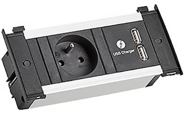 Bachmann 927204 Multipresa ad incasso  Alluminio Schuko 1 pz.