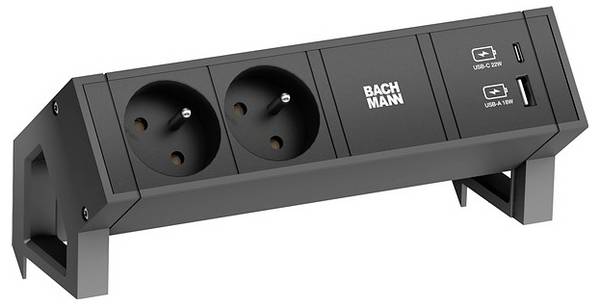 Bachmann 902980 Multipresa  Nero  1 pz.