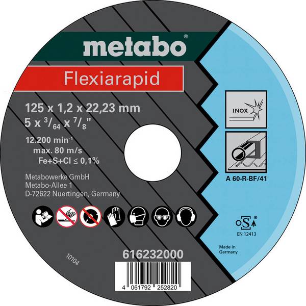 Metabo  616232000 Disco isolante 125 mm 25 pz. Acciaio inossidabile