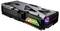 Una scheda grafica con marchio 'GEFORCE RTX', dal design elegante nero e argento, con illuminazione RGB e un emblema a forma di drago.