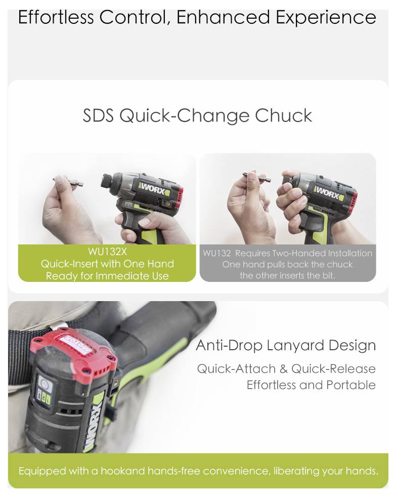Worx WU927 Avvitatore a percussione a batteria, Trapano avvitatore a batteria 12 V 2 Ah, 4 Ah Li-Ion incl. seconda batte-6