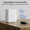 Sistema 'Sicurezza Senza Abbonamento' di aosu con memoria da 32GB e registrazione locale continua per 120 giorni, su una superficie in legno con una chiave accanto.