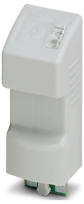 Un adattatore USB bianco con superficie di presa testurizzata, dotato di un connettore USB nella parte inferiore e una sezione trasparente nella parte superiore.