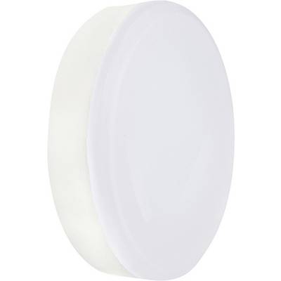 Un punto luce rotondo, bianco, con un design minimalista, adatto a interni moderni.