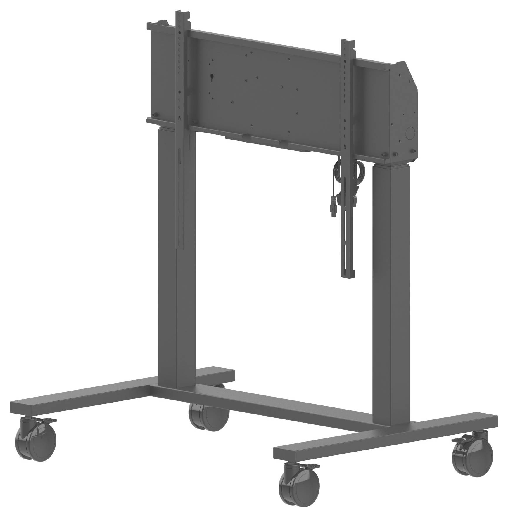 Base mobile per carrello con quattro ruote e telaio robusto. Ideale per esigenze di mobilità e supporto attrezzature.