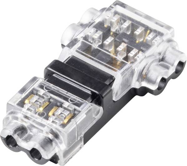 TRU COMPONENTS TC-14376144  Chiusura rapida flessibile: 0.5-0.75 mm² rigido: 0.5-0.75 mm² Numero Poli (num): 2 12 pz. Trasparente, Nero