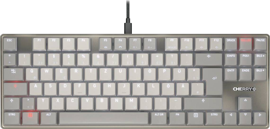 CHERRY CHERRY TAS KC 500 MX LP Corded, Mechanic Cablato Tastiera Tedesco, QWERTZ Grigio-0