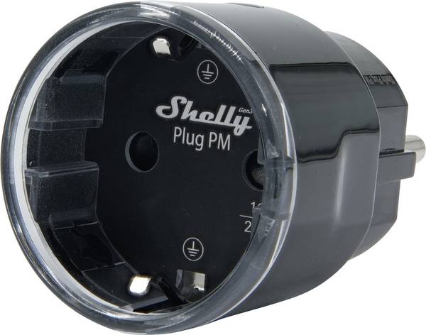 Shelly Plug PM Gen3 Black Shelly Presa di corrente senza fili  Wi-Fi, Bluetooth