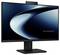 Un elegante monitor per computer che mostra un design di onda digitale sullo schermo, con il testo "ASUS ExpertCenter", installato su un supporto nero.