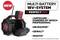 Sistema Multi Battery 18V di PerfectPro, caratterizzato da compatibilità con AmpShare, Bosch Professional, Milwaukee, DeWalt, Makita.