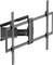 Staffa di montaggio a parete per televisore a schermo piatto, dotata di bracci regolabili per inclinazione e rotazione, progettata per angoli di visualizzazione flessibili.