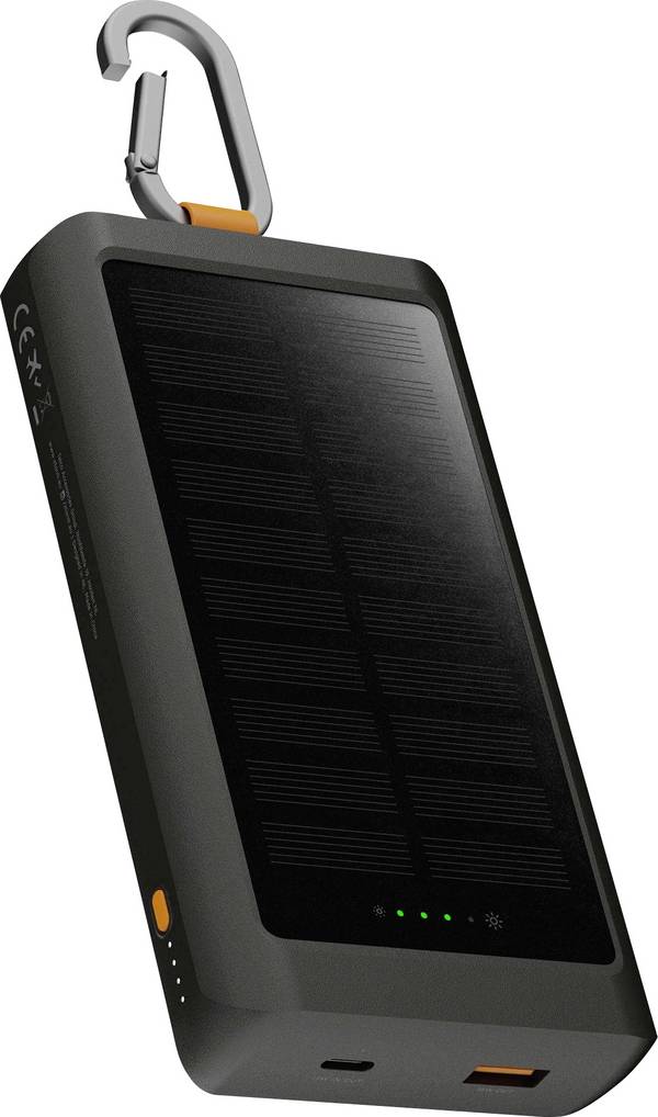 XTORM Go2 Series Power bank solare 10000 mAh  Li-Ion  Nero Torcia a LED, Indicazione di stato