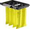 Un filtro industriale giallo e nero con più pieghe gialle e un involucro nero, progettato per sistemi di filtrazione dell'aria.