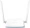 Router wireless bianco con due antenne su ogni lato, con design compatto e spie luminose. Ideale per migliorare la copertura Wi-Fi.