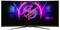 Monitor gaming MSI curvo che visualizza grafica neon vivida con il logo MSI evidenziato in rosa e blu.