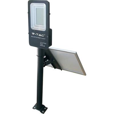 Una lampada da parete a LED alimentata ad energia solare con sensore di movimento, caratterizzata da un corpo nero e un pannello in alto per la ricarica.