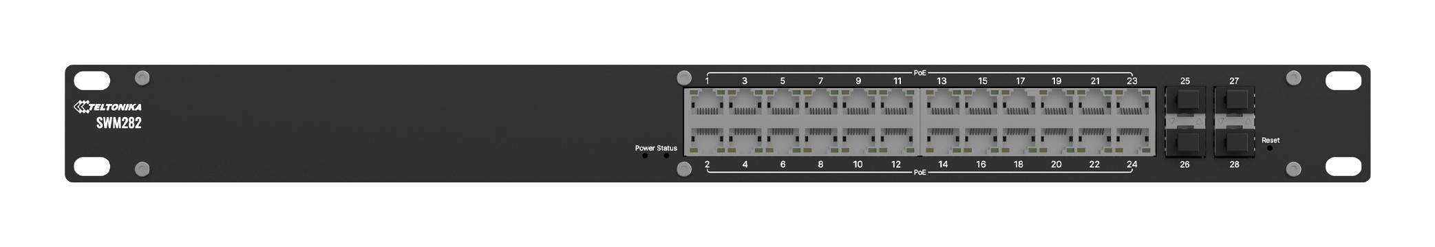 Teltonika Networks Managed, L2+, 24x RJ-45, 4x SFP, PoE+, SwmOS