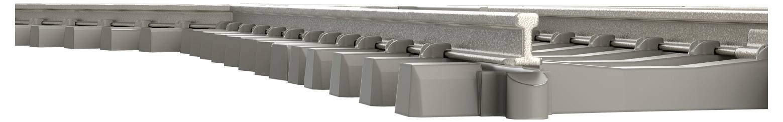 Un giunto di dilatazione di un ponte in cemento grigio e metallo che mostra spazi modulari per l'espansione con componenti allineati sottostanti.