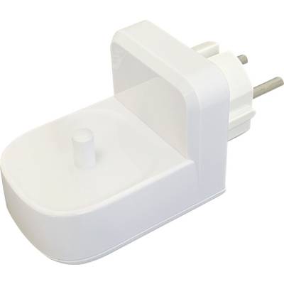 Un adattatore per spine europeo di colore bianco, compatto e dal design elegante, adatto a convertire i tipi di spine in vari dispositivi elettronici.