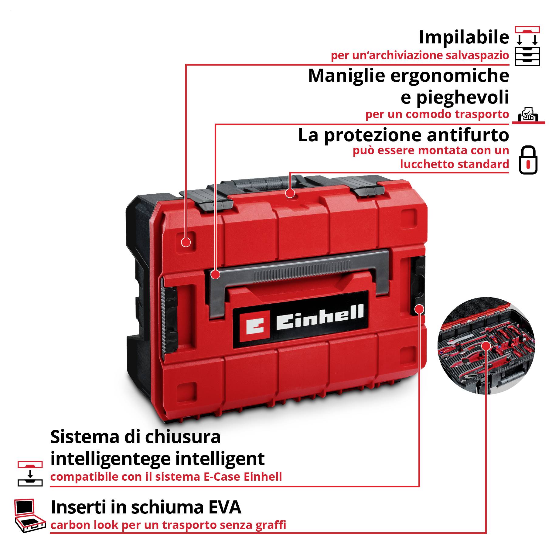 Einhell 121-tlg. Werkzeugkoffer Automotive 370515 Valigetta porta utensili con contenuto-3
