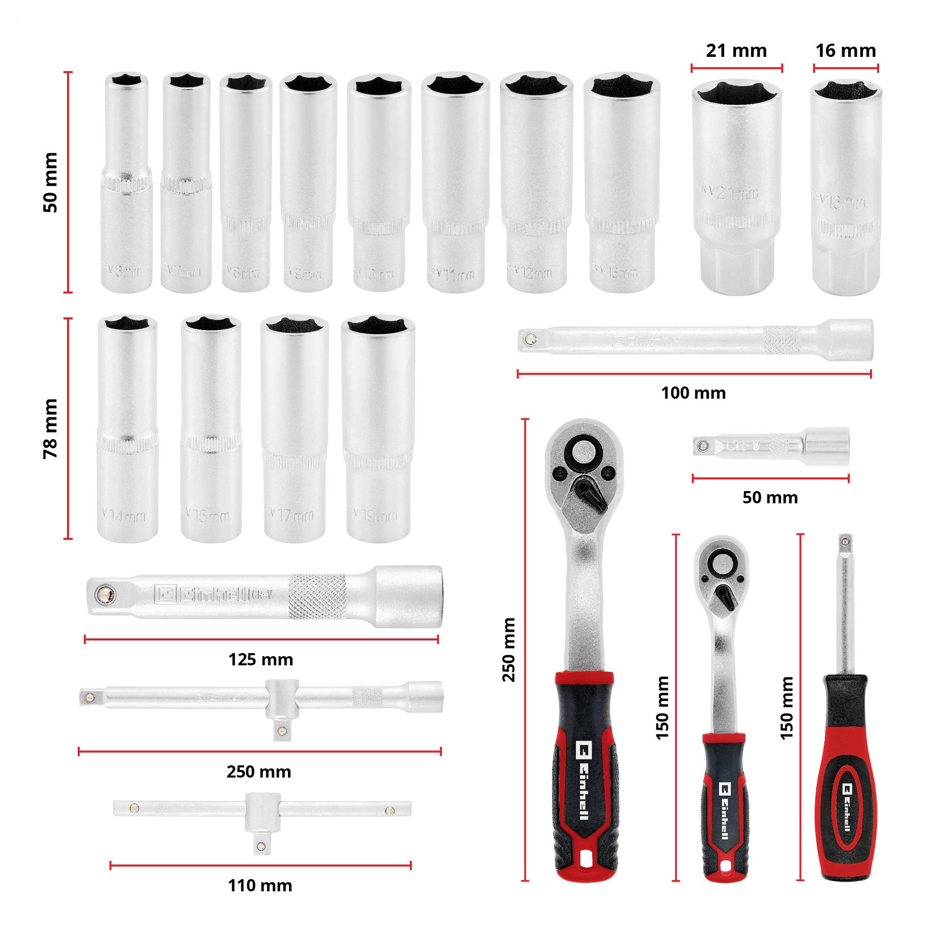 Einhell 92-tlg. Werkzeugkoffer Werkstatt 370514 Valigetta porta utensili con contenuto-13