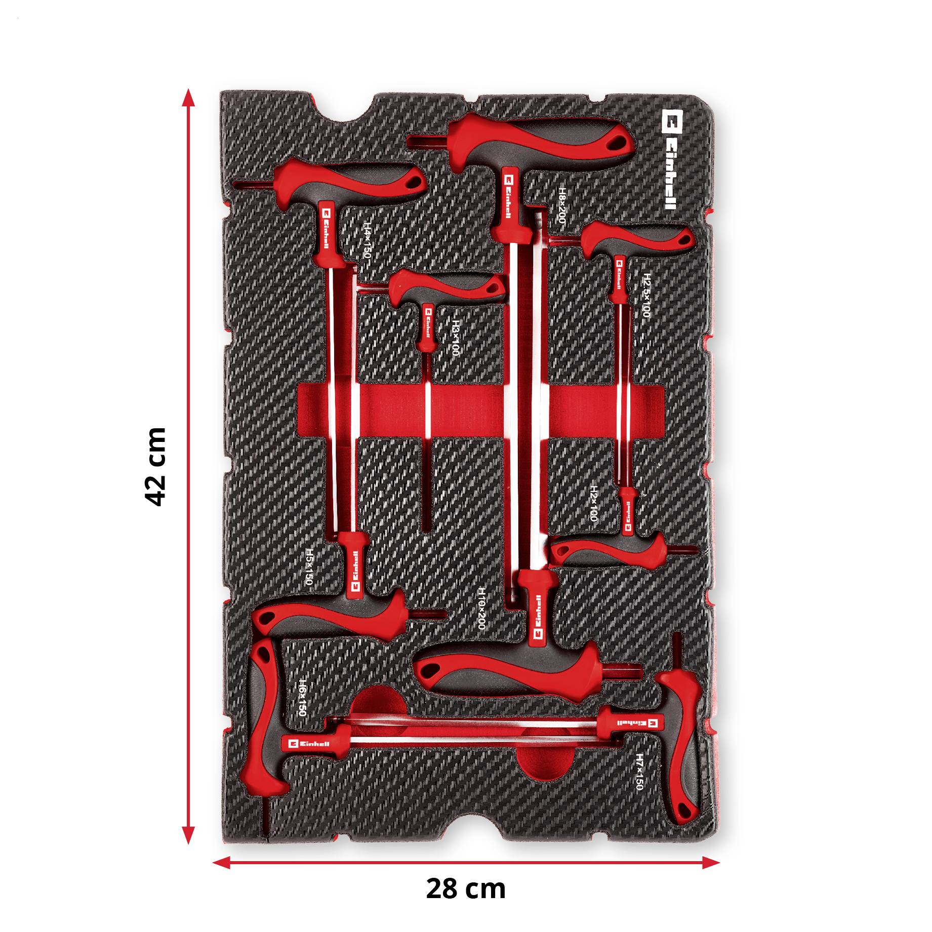 Einhell T-Griff Schraubendreher-Set 9-tlg. Einleger Pad 370526 Inserto 9 parti-10
