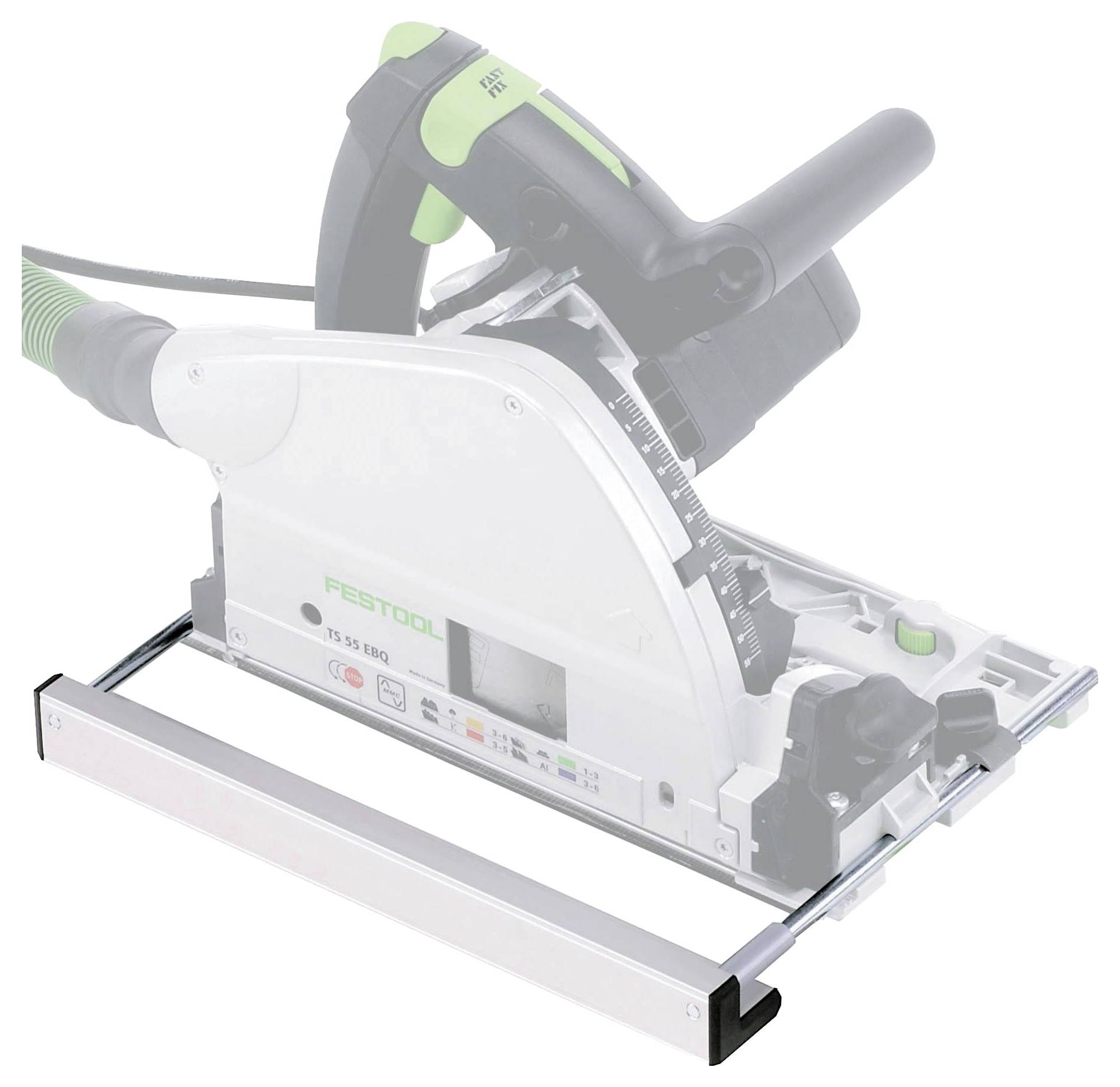 Uno strumento elettrico con un meccanismo scorrevole, utilizzato per la lavorazione del legno di precisione. Lo strumento ha un design verde e nero con indicatori di misurazione.