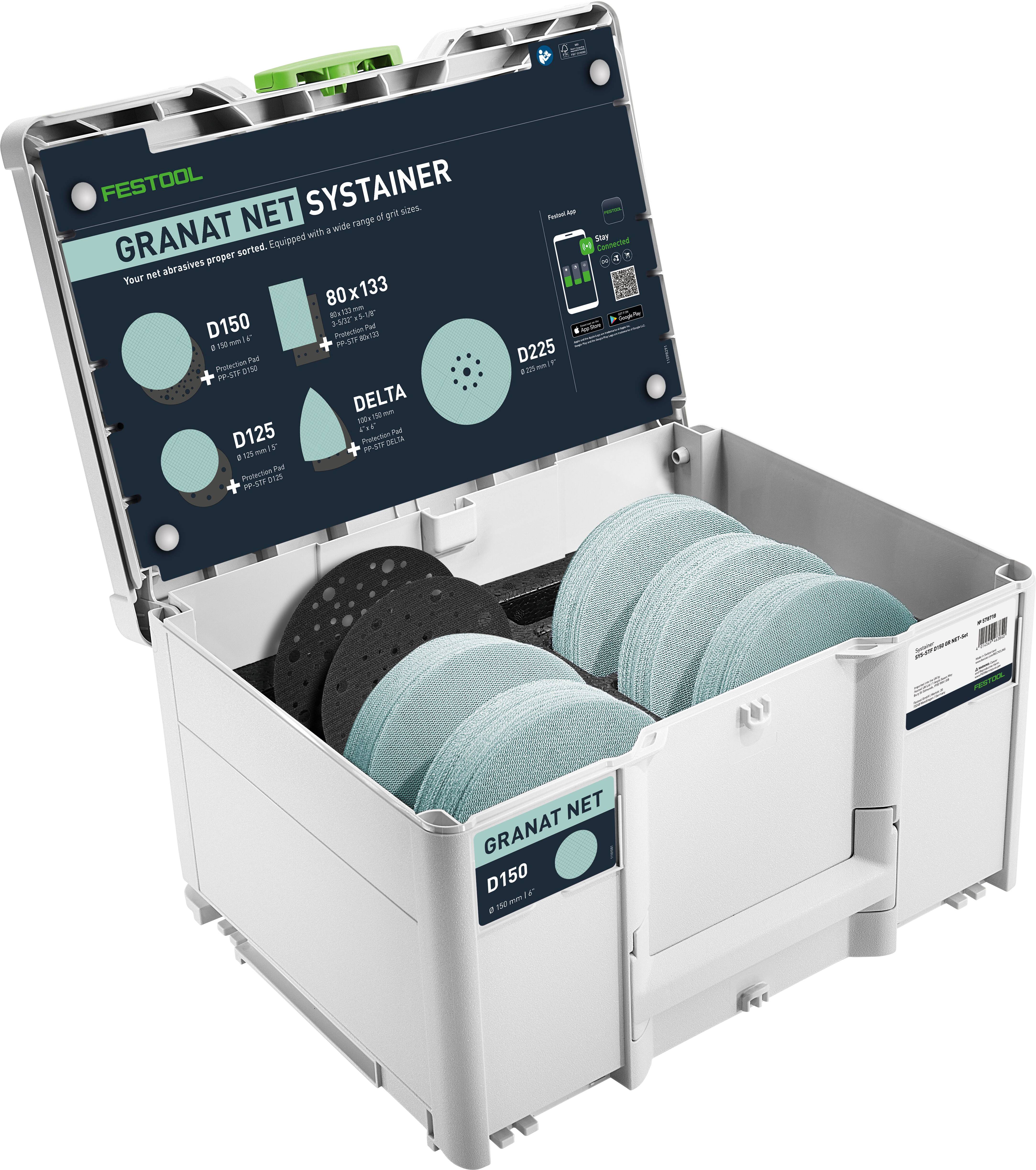 Festool 578718 Scatola per dischi abrasivi Dimensione dei grani=60, 80, 120, 180, 240 1 pz.-0