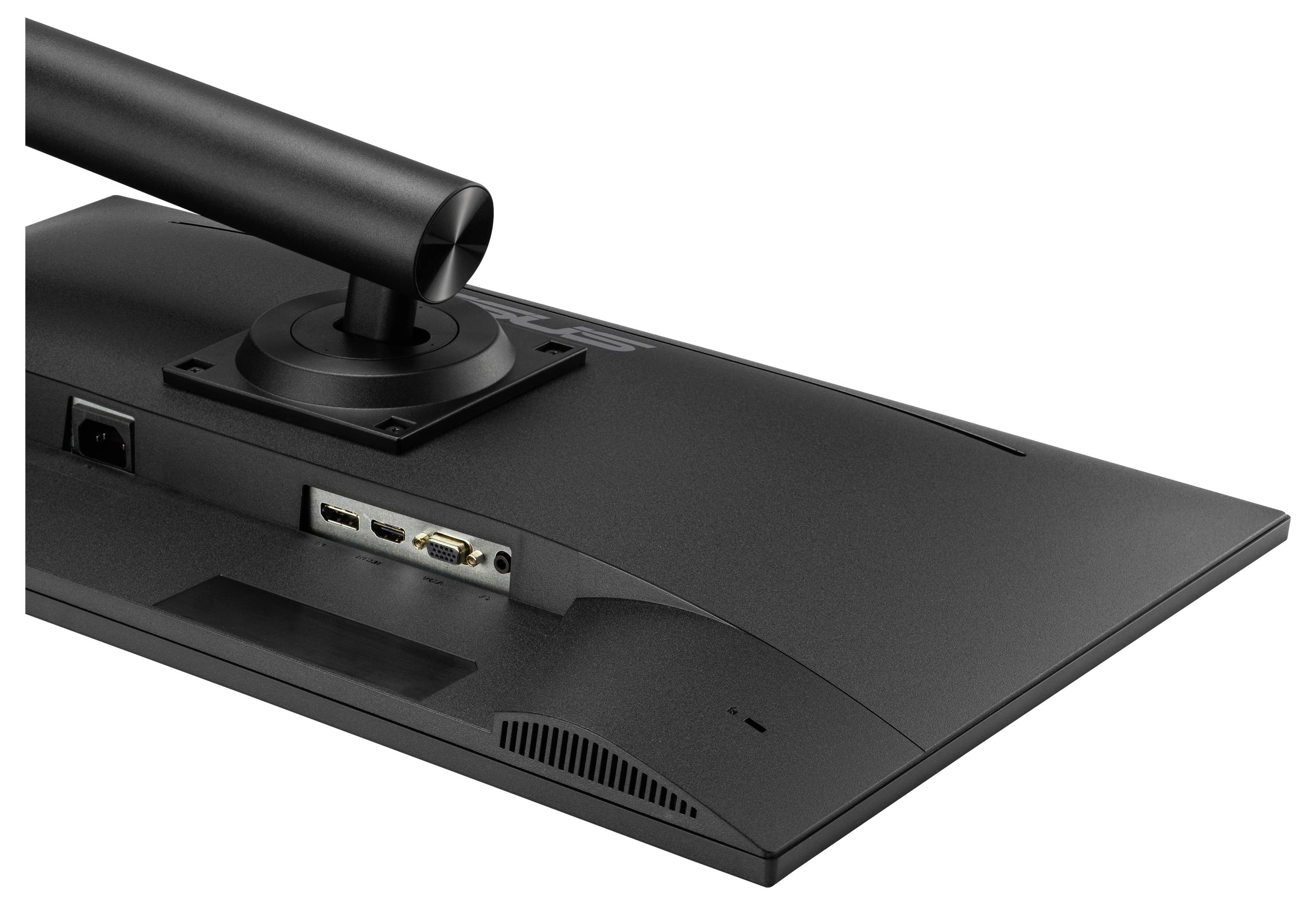 Vista posteriore di un monitor per computer che mostra le porte per le connessioni HDMI e DisplayPort.