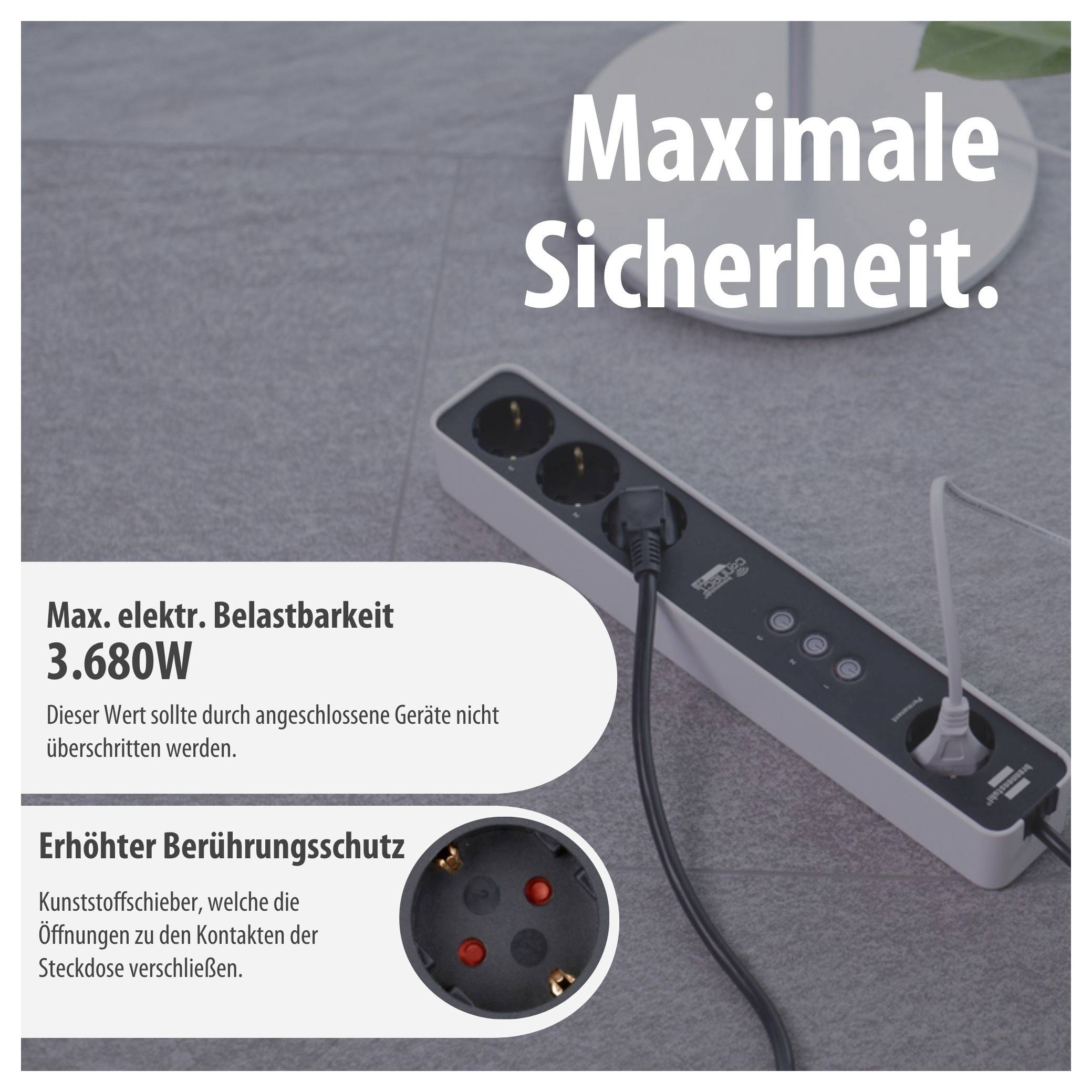 Brennenstuhl 1153240627 Multipresa Bianco, Nero Schuko 1 pz.-3