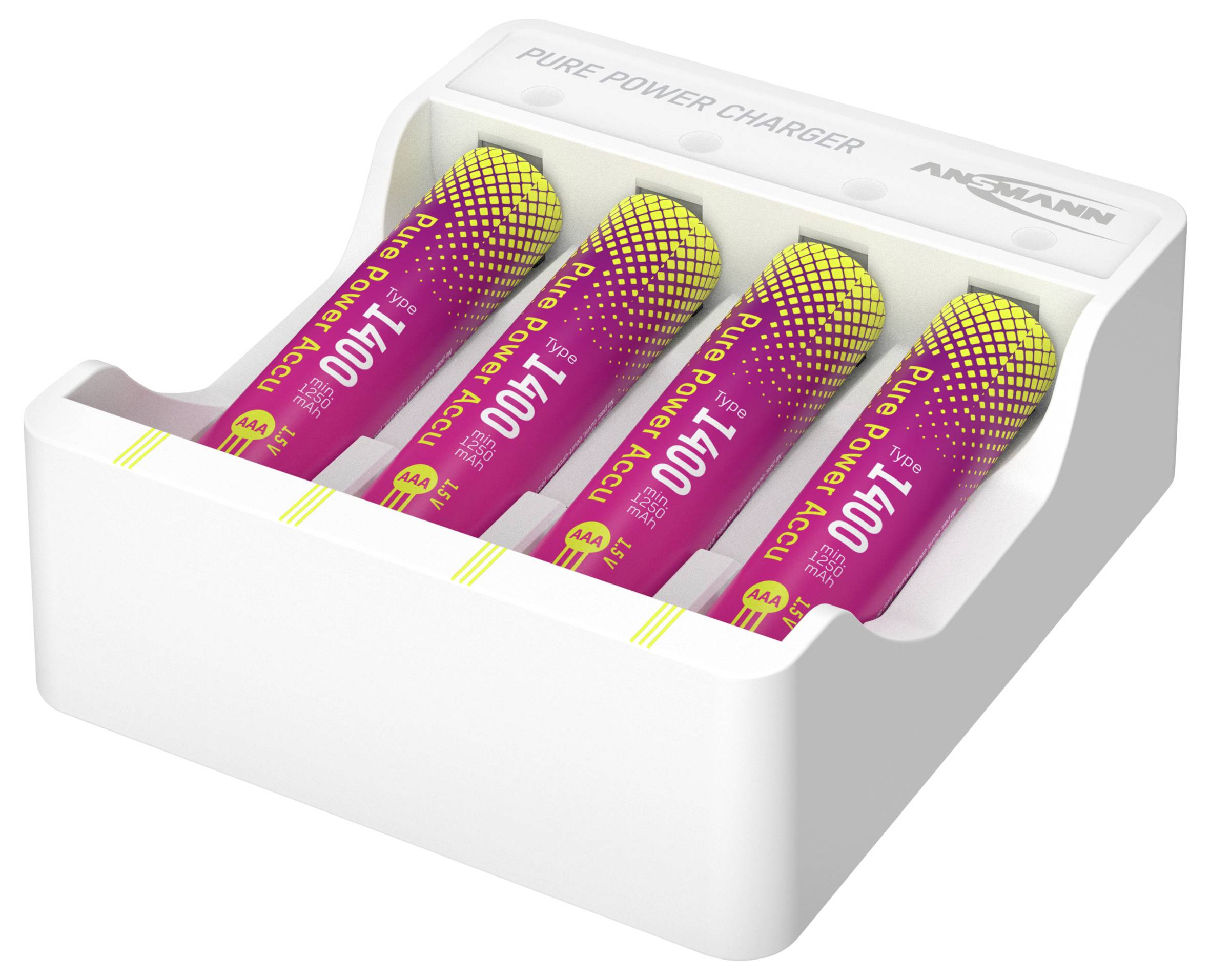 Ansmann Pure Power Set 4× Micro AAA Akkus und Lademodul Batteria ricaricabile Ministilo (AAA) NiMH 1250 mAh 1.2 V 1 pz.-2