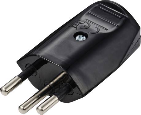 Sygonix SY-7279262 Spina Svizzera Plastica  250 V/AC Nero