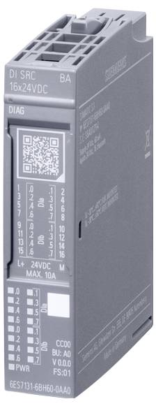 'Modulo industriale grigio compatto con etichette, codice QR, molteplici canali di ingresso e specifiche tecniche; utilizzato nei sistemi di automazione.'