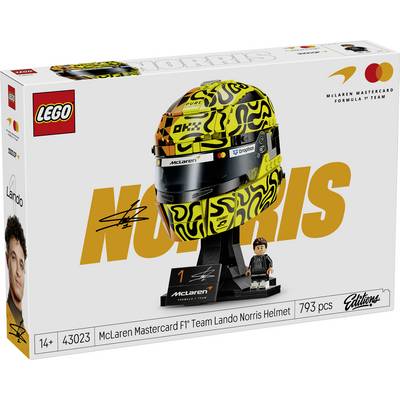 Set scatola LEGO McLaren Formula 1 Team con casco di Lando Norris con display del casco giallo e nero e minifigure, 793 pezzi, dai 14 anni in su